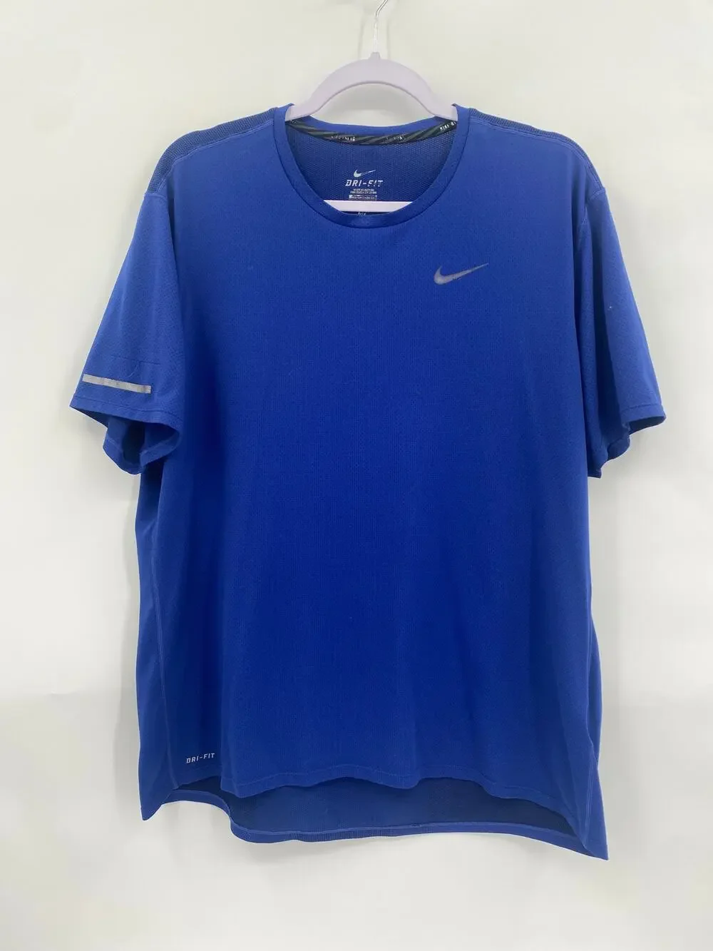 Nike Running Dri-Fit Contour Breathable Blue Running Shirt Men’s Size XL